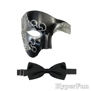 HyperFun Phantom of the Opera Mask with Bowtie Black