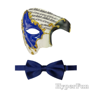 HyperFun Phantom of the Opera Mask with Bowtie Blue